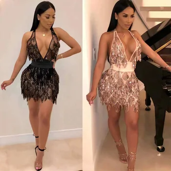 New Fashion Deep V Neck Sexy Dress Gold Black Sequin Night Out Club Party Mini Dress Summer Women Dresses Vestdos Wholesale
New Fashion Deep V Neck Sexy Dress Gold Black Sequin Night Out Club Party Mini Dress Summer Women Dresses Vestdos Wholesale