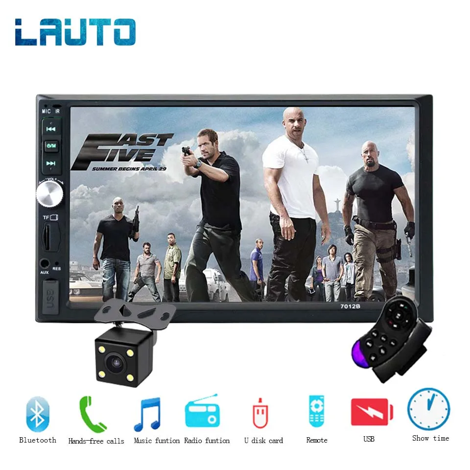 LAUTO 2 Din Car Radio 7" Touch Screen Auto Multimedia Player 1080P Full HD 2din Car MP5 Player With Rear View Camera Remote
LAUTO 2 Din Car Radio 7" Touch Screen Auto Multimedia Player 1080P Full HD 2din Car MP5 Player With Rear View Camera Remote