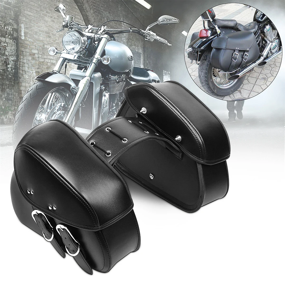 1Pair Black Retro Motorcycle Saddle Bag PU Leather Left Right Side Rear Tool Bags For Harley-Davidson Sportster
1Pair Black Retro Motorcycle Saddle Bag PU Leather Left Right Side Rear Tool Bags For Harley-Davidson Sportster