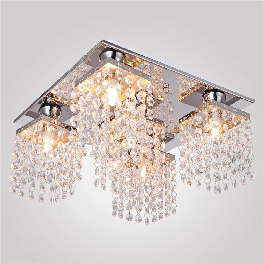 Crystal Ceiling Light with 5 lights Stainless Steel, Modern Flush Mount Ceiling Lights Fixture for Hallway, Bedroom, Living Room
Crystal Ceiling Light with 5 lights Stainless Steel, Modern Flush Mount Ceiling Lights Fixture for Hallway, Bedroom, Living Room