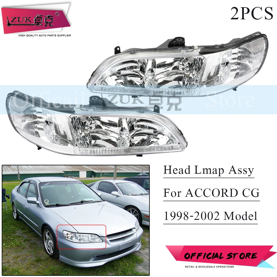 ZUK 2PCS Headlamp Headlight Head Lamp Head Light Assy For HONDA For ACCORD CG1 CG5 CD9 1998 1999 2000 2001 2002 HALOGEN
ZUK 2PCS Headlamp Headlight Head Lamp Head Light Assy For HONDA For ACCORD CG1 CG5 CD9 1998 1999 2000 2001 2002 HALOGEN