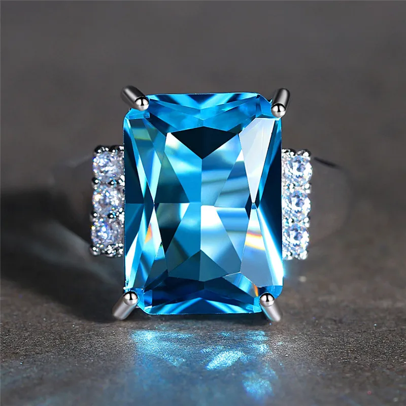 Charm Large Blue Crystal Ring for Women Girls Cubic Zirconia Ring Fashion Wedding Jewelry Female Engagement Ring Female 2019
Charm Large Blue Crystal Ring for Women Girls Cubic Zirconia Ring Fashion Wedding Jewelry Female Engagement Ring Female 2019