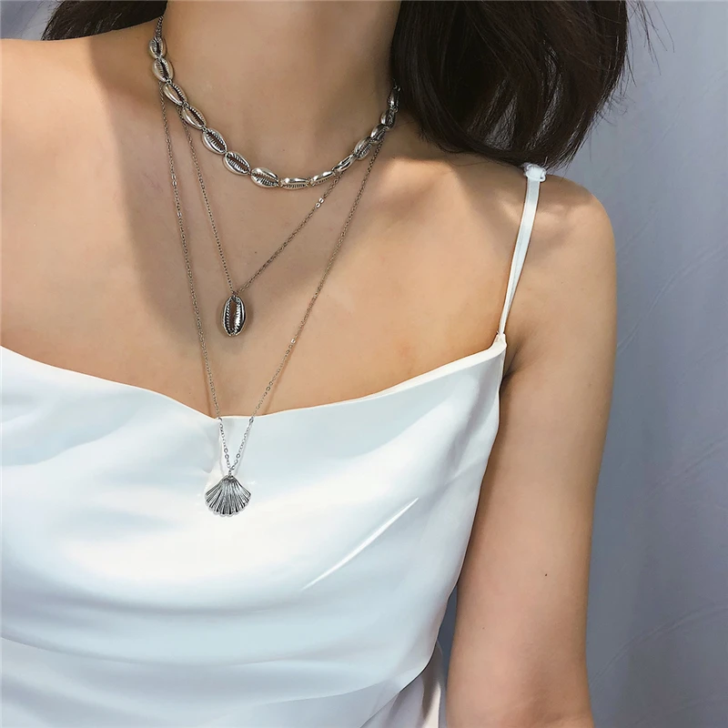 Ailodo Bohemian Multilayer Seashell Pendants Necklace Women Fashion Gold Silver Color Beach Shell Chain Necklace Jewelry LD174
Ailodo Bohemian Multilayer Seashell Pendants Necklace Women Fashion Gold Silver Color Beach Shell Chain Necklace Jewelry LD174