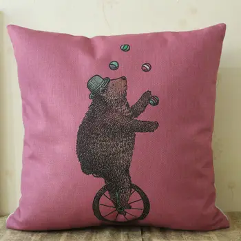 LINKWELL 18"x18" Cute Quality The Circus Show Bear on Bike Bicycle Burlap Pillowcase Wholesale Pink Cushion Cover for Home Decor
LINKWELL 18"x18" Cute Quality The Circus Show Bear on Bike Bicycle Burlap Pillowcase Wholesale Pink Cushion Cover for Home Decor