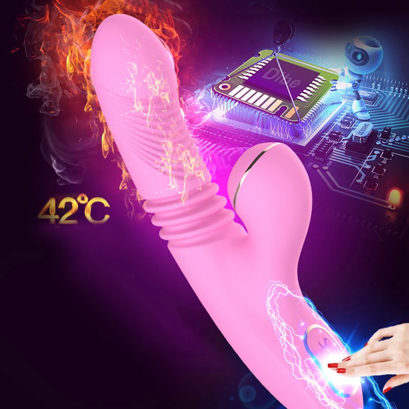 7 Speed Real Penis Dildo Vibrator With Heating Oral Tongue Licking Clit Suck Stimulator G-Spot Vibrator Adult Sex Toys for Women