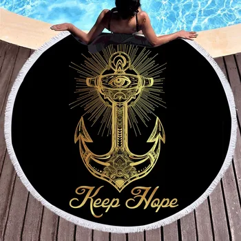 CAMMITEVER Bronzing Anchor Round Beach Towel Tassel Tapestry Yoga Mat Printed Golden Anchor Toalla Blanket 150cm
CAMMITEVER Bronzing Anchor Round Beach Towel Tassel Tapestry Yoga Mat Printed Golden Anchor Toalla Blanket 150cm