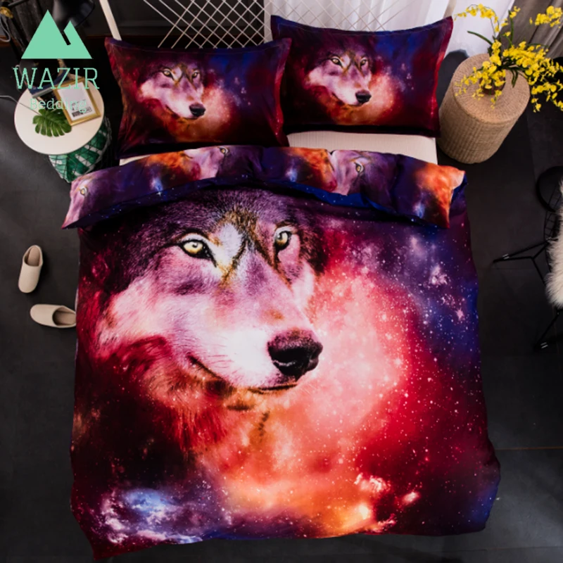 WAZIR Home textile 3D Starry sky colored wolf 3pcs Bedding article Quilt cover pillowcase bed sheet Twin Full Queen King 3Pcs
WAZIR Home textile 3D Starry sky colored wolf 3pcs Bedding article Quilt cover pillowcase bed sheet Twin Full Queen King 3Pcs