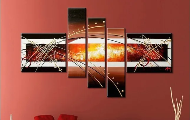 Free Shipping Handpainted Group Triptych Wall Paintings Home Decorative 5 Panels Modern Abstract Art Paintings For Sale
Free Shipping Handpainted Group Triptych Wall Paintings Home Decorative 5 Panels Modern Abstract Art Paintings For Sale