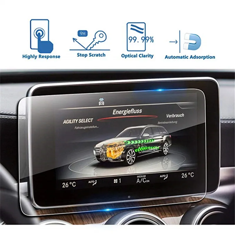 Car Navigation Screen Protector for Benz 2018 GLC-Class C Class 8.4-Inch Tempered Glass in-Dash Center Touch Display
Car Navigation Screen Protector for Benz 2018 GLC-Class C Class 8.4-Inch Tempered Glass in-Dash Center Touch Display