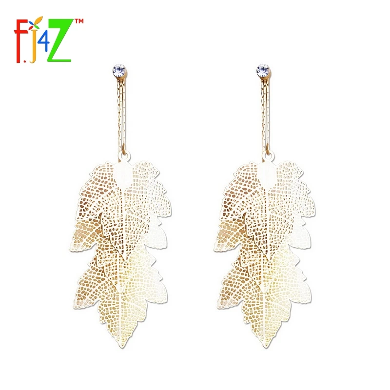 F.J4Z 2017 golden Tone Leaf Earrings Fashion Designer golden Tone Hollow Maple Crystal Piercing Dangle Earrings for women Bijoux
F.J4Z 2017 golden Tone Leaf Earrings Fashion Designer golden Tone Hollow Maple Crystal Piercing Dangle Earrings for women Bijoux