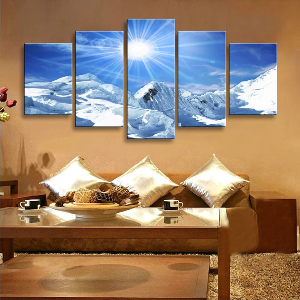 HD Printed Posters Home Decor Modular 5 Panel Snow Mountain Scenery Tableau Wall Art Pictures Canvas Cuadros Modern Paintings
HD Printed Posters Home Decor Modular 5 Panel Snow Mountain Scenery Tableau Wall Art Pictures Canvas Cuadros Modern Paintings
