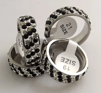 10 pcs High quality Black and white zircon Stainless steel RINGS jewelry WHOLESALE
10 pcs High quality Black and white zircon Stainless steel RINGS jewelry WHOLESALE