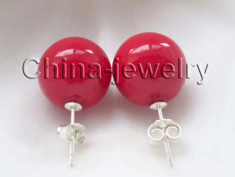 Free Shipping >>>>14mm red coral color perfect round south sea shell pearl earring - silver
Free Shipping >>>>14mm red coral color perfect round south sea shell pearl earring - silver
