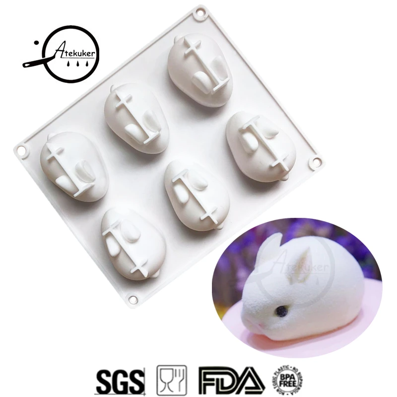 Atekuker Small Rabbit Shape Silicone Mousse Cake Mold Soap Making Tools Pastry Baking Molds Form For Plaster DIY
Atekuker Small Rabbit Shape Silicone Mousse Cake Mold Soap Making Tools Pastry Baking Molds Form For Plaster DIY