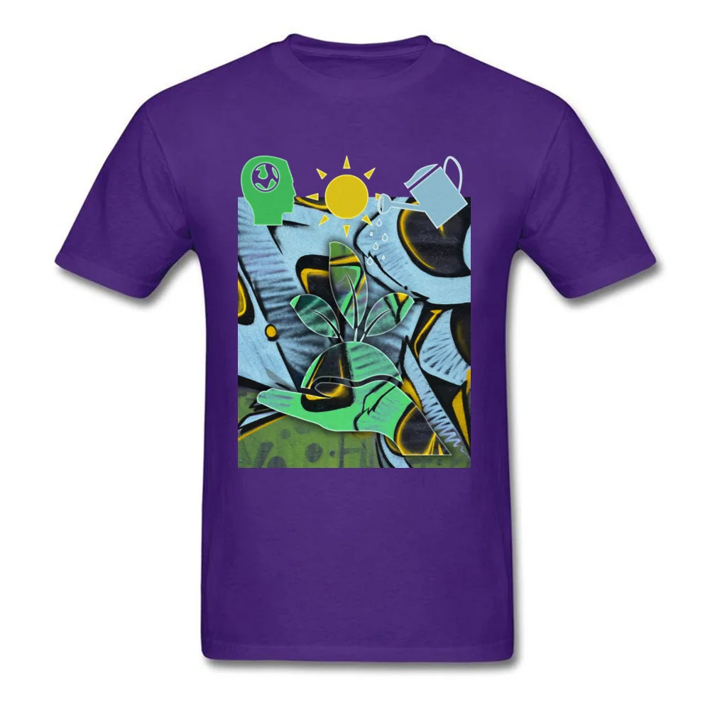 Brand GRAFFITI PLANTS ECO Street T Shirt Round Neck Cotton Fabric Men Tees Short Sleeve Autumn Street T Shirt Top Quality GRAFFITI PLANTS ECO purple