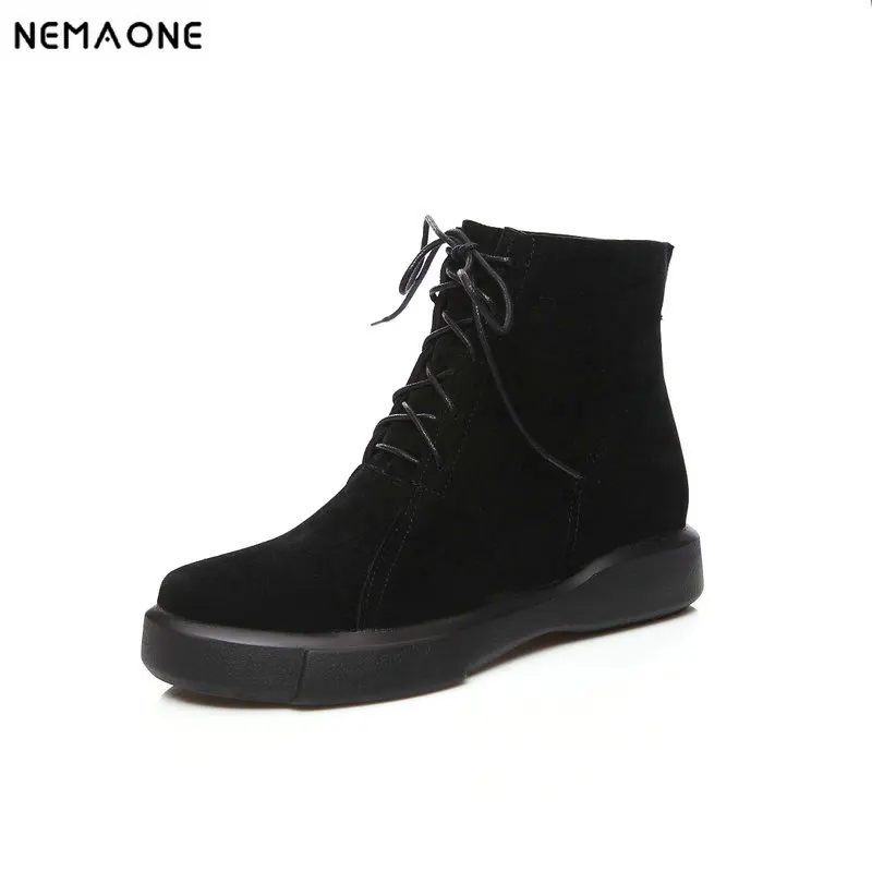 NEMAONE Women flat platform lace up boots woman High Quality spring autumn Women ankle Boots casual shoes woman Plus Big Size 43
NEMAONE Women flat platform lace up boots woman High Quality spring autumn Women ankle Boots casual shoes woman Plus Big Size 43