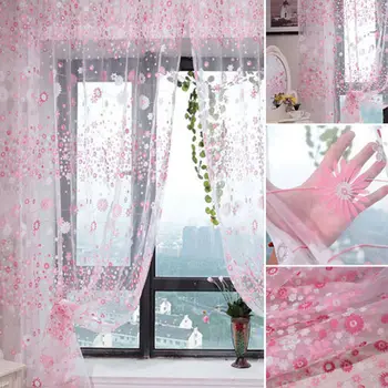 Curtains New Floral Tulle Voile Door Window Curtain Drape Panel Sheer Scarf Valances
Curtains New Floral Tulle Voile Door Window Curtain Drape Panel Sheer Scarf Valances