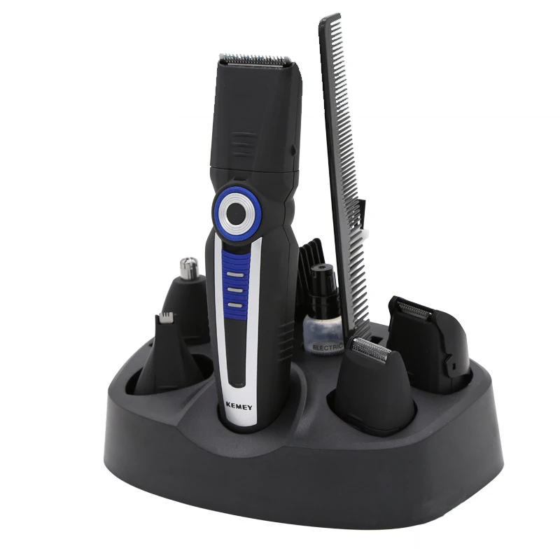 6 in 1 3W Cordless Carbon Steel Blade Sets Electric Hair Clipper Black Hair Trimmer Cutter Hair Trimmer Shaver Razor KM-008
6 in 1 3W Cordless Carbon Steel Blade Sets Electric Hair Clipper Black Hair Trimmer Cutter Hair Trimmer Shaver Razor KM-008