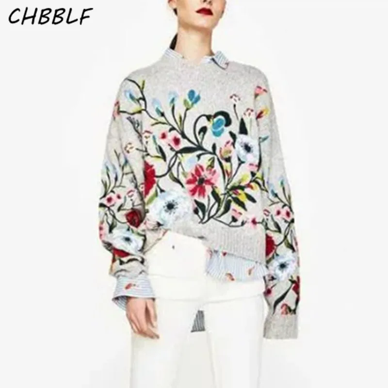 New Spring 2017 European Floral Embroidery Knit Sweater Lady Fashion Flat Knitted Pullovers N8525
New Spring 2017 European Floral Embroidery Knit Sweater Lady Fashion Flat Knitted Pullovers N8525