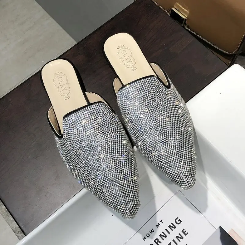 Women Mules Slides 2019 Summer Pointed Toe Slipper Slip On Bling Luxurious Outsides Ladies Slides Beach Shoes Mules Mujer
Women Mules Slides 2019 Summer Pointed Toe Slipper Slip On Bling Luxurious Outsides Ladies Slides Beach Shoes Mules Mujer