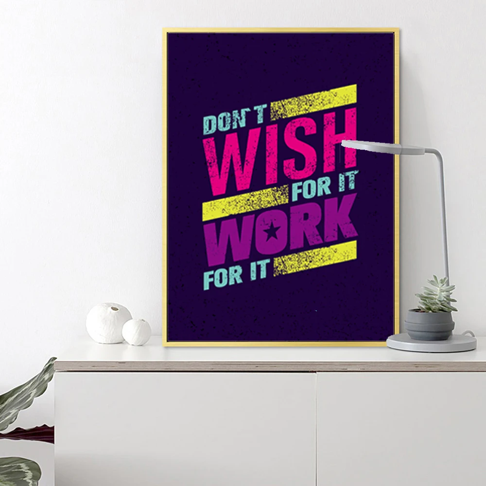 Inspiring Wall Art Poster Quote, Don't wish for it, work for it, Gift For Birthday Gift for Friend, Wall Decoration, Unframed
Inspiring Wall Art Poster Quote, Don't wish for it, work for it, Gift For Birthday Gift for Friend, Wall Decoration, Unframed