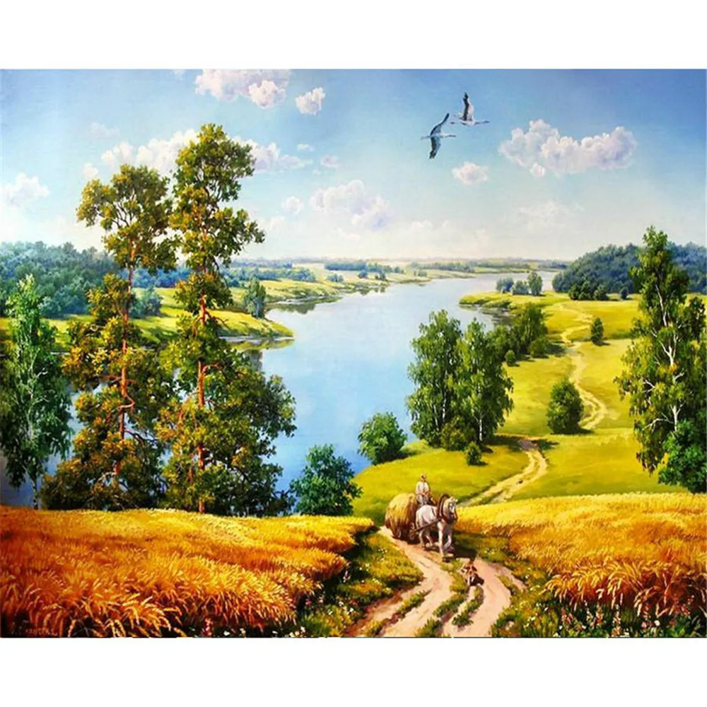 Oil Painting By Numbers DIY Picture Hand Digital Drawing Coloring On Canvas Painting Wall Arts Spring Rural Road Landscape
Oil Painting By Numbers DIY Picture Hand Digital Drawing Coloring On Canvas Painting Wall Arts Spring Rural Road Landscape