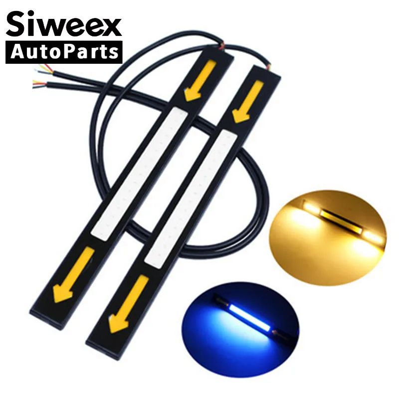 2pcs COB LED 17CM DRL Dual Color Car Styling Arrow Daytime Running Lights Strip Fog Driving Lamps Yellow Turn signal Lamp DC 12V
2pcs COB LED 17CM DRL Dual Color Car Styling Arrow Daytime Running Lights Strip Fog Driving Lamps Yellow Turn signal Lamp DC 12V