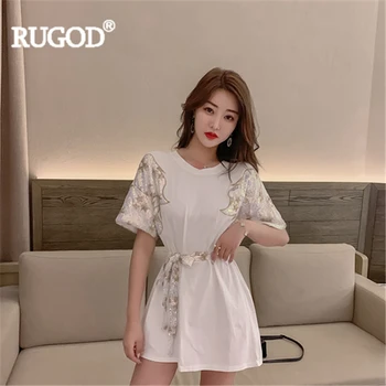 RUGOD Women t-shirt long style patchwork sequined with belt casual loose plus size tee 2019 new summer fashion female top
RUGOD Women t-shirt long style patchwork sequined with belt casual loose plus size tee 2019 new summer fashion female top