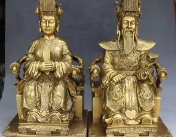 FREE SHIPPING 17" China Bronze Seat Dragon Chair Jade Emperor Queen Mother God Immortal Pair 
FREE SHIPPING 17" China Bronze Seat Dragon Chair Jade Emperor Queen Mother God Immortal Pair