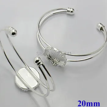New Silver Plated Brass Bangle w/ 20mm Round Crown Bezel tray Blank Disc Glass Base Bracelet cuff Bangle Bases Settings Findings
New Silver Plated Brass Bangle w/ 20mm Round Crown Bezel tray Blank Disc Glass Base Bracelet cuff Bangle Bases Settings Findings