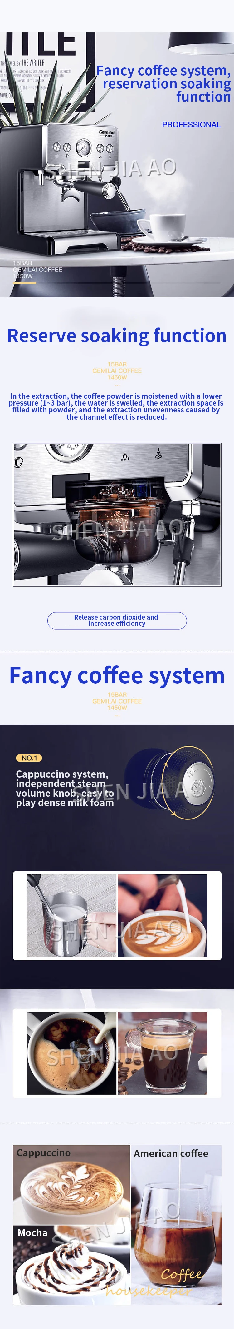 CRM3605 15bar Italian Coffee Machine for Home Coffee Maker Espresso Maker Semi-Automatic Pump Type Cappuccino Milk Bubble Maker CRM3605 15bar Italian Coffee Machine for Home Coffee Maker Espresso Maker Semi-Automatic Pump Type Cappuccino Milk Bubble Maker