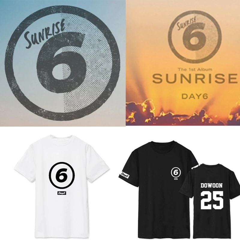 Kpop Day6 T-shirt 1st Album SUNRISE Young K Tshirt Dowoon Cotton Jae Short Tee