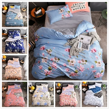 Blue Flower Pattern Duvet Cover 3/4 pcs Bedding Set Adult Kids Soft Bed Linens Single Full Queen King Size Quilt Case Bedspreads 
Blue Flower Pattern Duvet Cover 3/4 pcs Bedding Set Adult Kids Soft Bed Linens Single Full Queen King Size Quilt Case Bedspreads