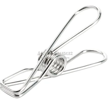 a Multifunction Stainless Steel Metal Spring Clips Clothes Hanging Pegs Clamps Silver Binder Home Supply 
a Multifunction Stainless Steel Metal Spring Clips Clothes Hanging Pegs Clamps Silver Binder Home Supply