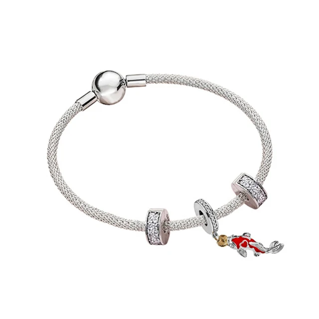 925 Sterling Silver Brilliance Clip Dazzling Wishes Koi Crystal Pendant Set Clear CZ Fit Women Bangle Bead Charm DIY Jewelry
925 Sterling Silver Brilliance Clip Dazzling Wishes Koi Crystal Pendant Set Clear CZ Fit Women Bangle Bead Charm DIY Jewelry