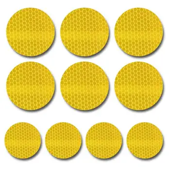 

10pcs 60mm In Diameter Reflector Tape Yellow for Toyota High Intensity Security Marking Tape For Car Reflectors Rear