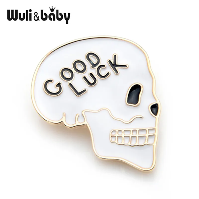 Wuli&baby White Skull Head Skeleton Good Luck Brooches Women Men Metal Party Brooch Pins
Wuli&baby White Skull Head Skeleton Good Luck Brooches Women Men Metal Party Brooch Pins