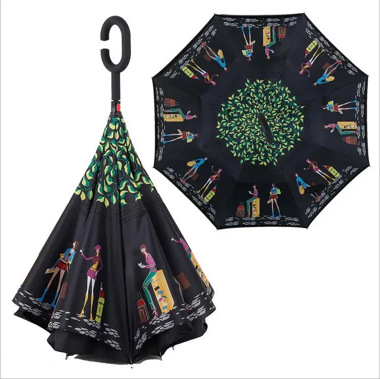 11 Colors New Style Double Layer Reverse Umbrella Open/Close In The Narrowest Space Creative Graphic Windproof Car Umbrella
11 Colors New Style Double Layer Reverse Umbrella Open/Close In The Narrowest Space Creative Graphic Windproof Car Umbrella