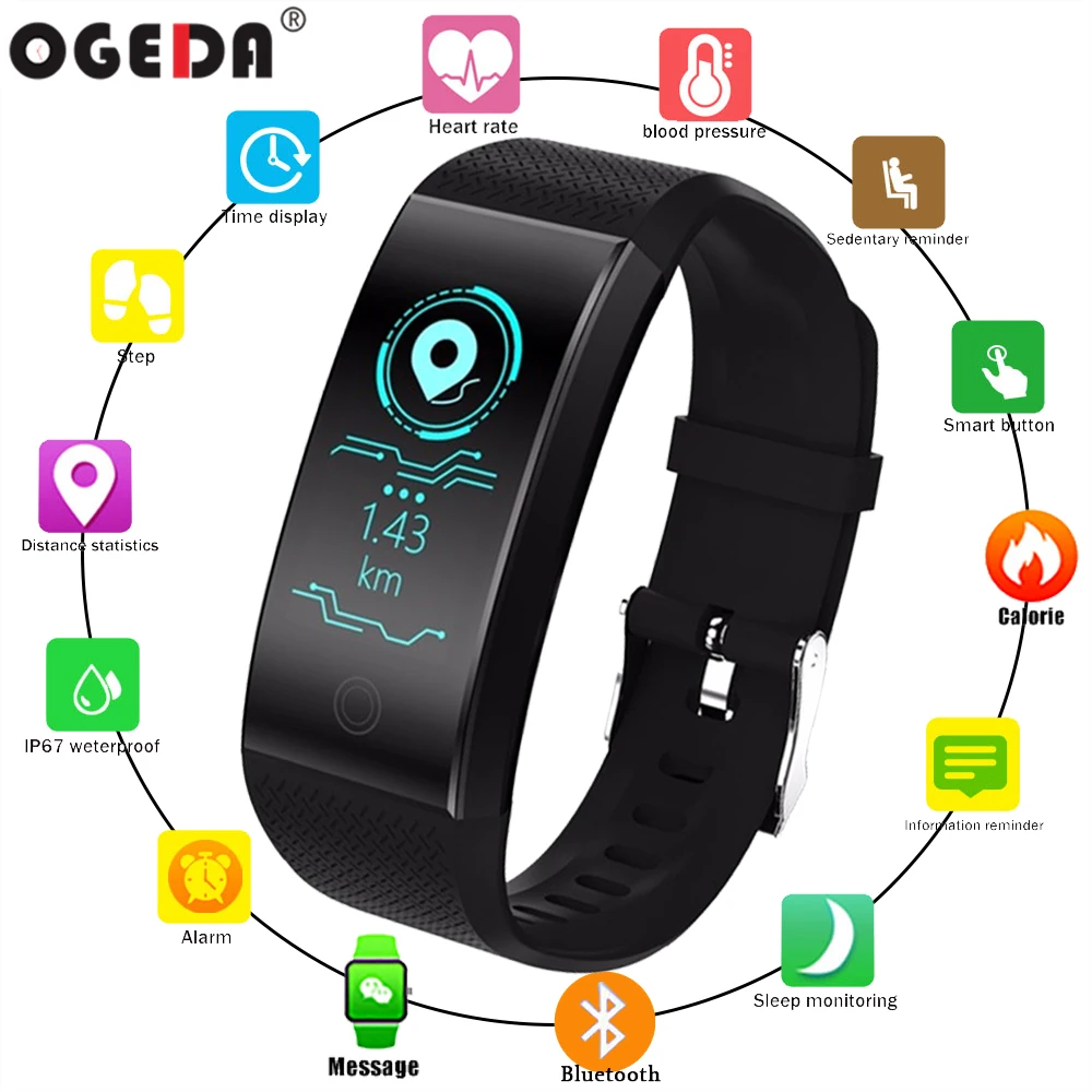 OGEDA QW18 Smart Watch Sports Bracelet Color Heart Rate Pedometer IP68 Waterproof Watch Top Brand Luxury Fitness Watch Bracelet
OGEDA QW18 Smart Watch Sports Bracelet Color Heart Rate Pedometer IP68 Waterproof Watch Top Brand Luxury Fitness Watch Bracelet