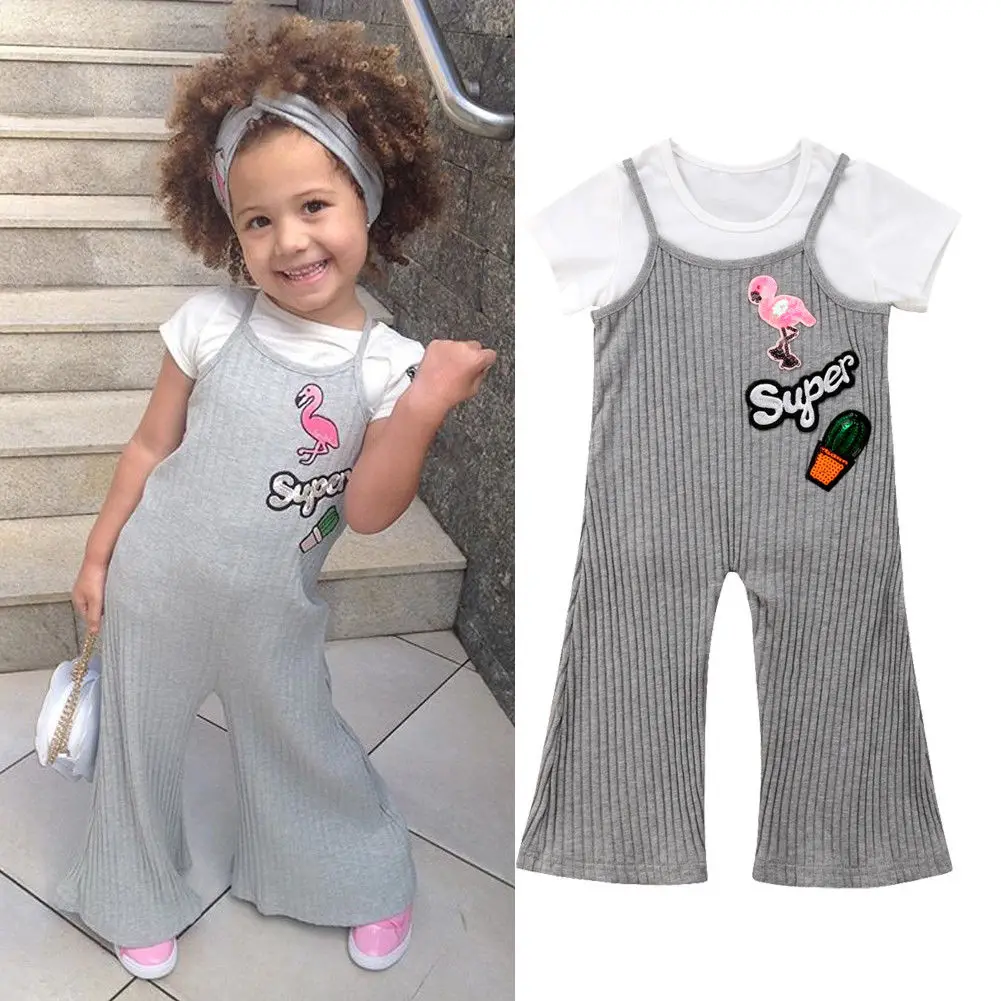 2018 Brand New Fashion Kids New Baby Girls Summer Outfits Solid Tops Flamingo Cactus Bell Bottoms Pants 2Pcs Cotton Sets 1-6Y
2018 Brand New Fashion Kids New Baby Girls Summer Outfits Solid Tops Flamingo Cactus Bell Bottoms Pants 2Pcs Cotton Sets 1-6Y