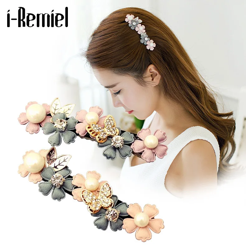 i-Remiel Korean Handmade Jewelry Sweet Rhinestone Pearl Hair Decoration Princess Flower Hairpin Clip for Ladies Hair Accessories
i-Remiel Korean Handmade Jewelry Sweet Rhinestone Pearl Hair Decoration Princess Flower Hairpin Clip for Ladies Hair Accessories