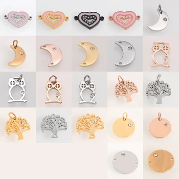 Fashion Gold/steel Geometric Stainless Steel Tag Heart Moon Shape Pendant For Bracelets Bangles Necklace Jewelry Making 2019
Fashion Gold/steel Geometric Stainless Steel Tag Heart Moon Shape Pendant For Bracelets Bangles Necklace Jewelry Making 2019