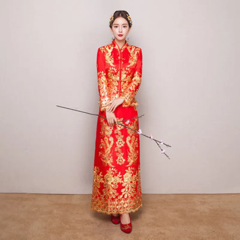 Fashion 2018 Red Cheongsam Long Qipao Chinese Traditional Wedding Dress Oriental Style Dresses Bride Traditions Calipso
Fashion 2018 Red Cheongsam Long Qipao Chinese Traditional Wedding Dress Oriental Style Dresses Bride Traditions Calipso