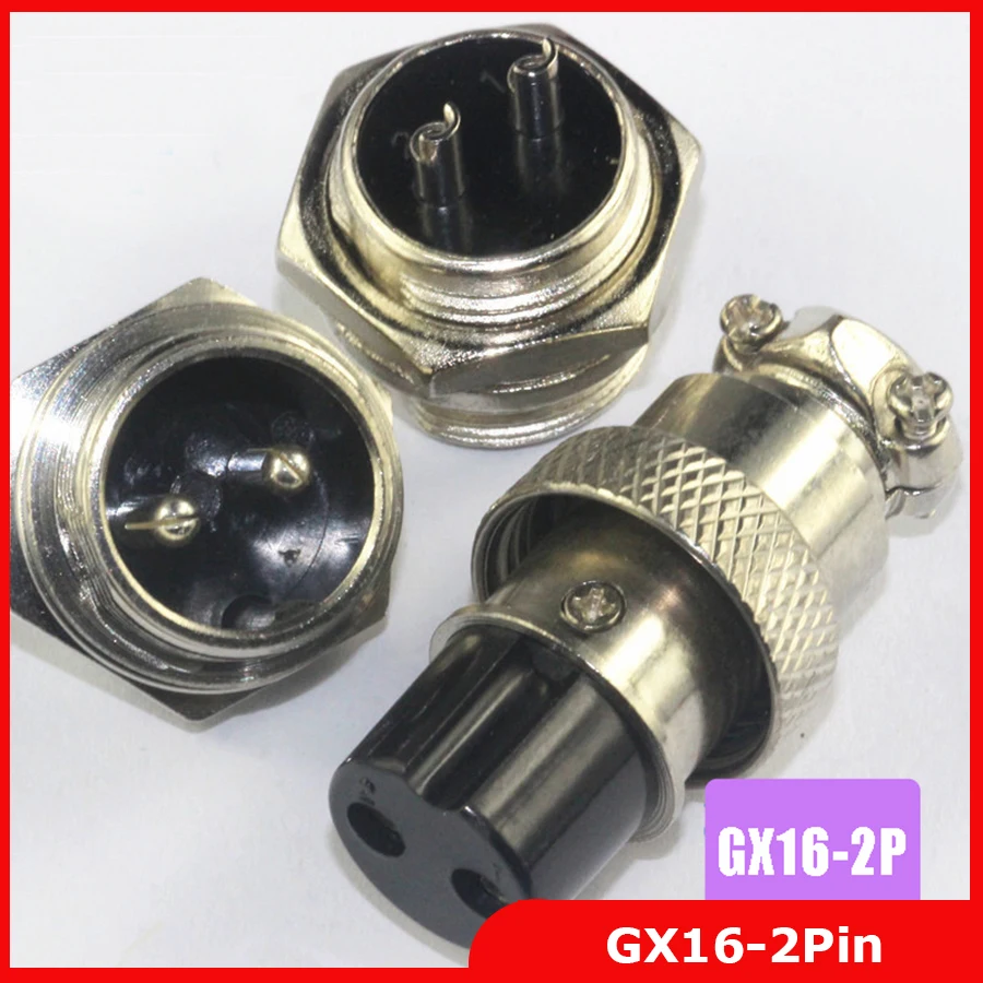 

Free shipping 2Pair=4Pcs GX16 GX16-2 2P 2Pin 16mm Male&Female Wire Panel Connector plug Circular Aviation Connector Socket Plug