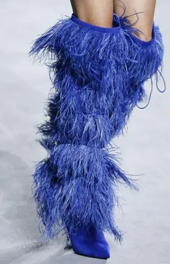 Moraima Snc Woman Sexy Feather Fringed Boots Pointed Toe Over-the-knee High Heel Boots Runway High Quality Dress Boots
Moraima Snc Woman Sexy Feather Fringed Boots Pointed Toe Over-the-knee High Heel Boots Runway High Quality Dress Boots