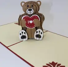 teddy bear 3d laser cut pop up custom greeting cards printing handmade birthday designs wishes party supplies cd200 - Handmade Greeting Cards Designs teddy bear 3d laser cut pop up custom greeting cards printing handmade birthday designs wishes party supplies cd200 - Handmade Greeting Cards Designs