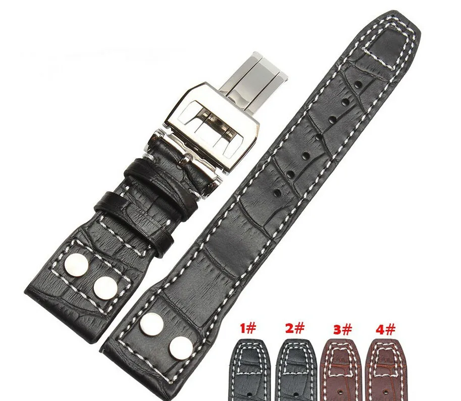 22mm Black Genuine Leather Rivet Watch Band Strap Deployment For BRAND Big Pilot Free Shipping
22mm Black Genuine Leather Rivet Watch Band Strap Deployment For BRAND Big Pilot Free Shipping