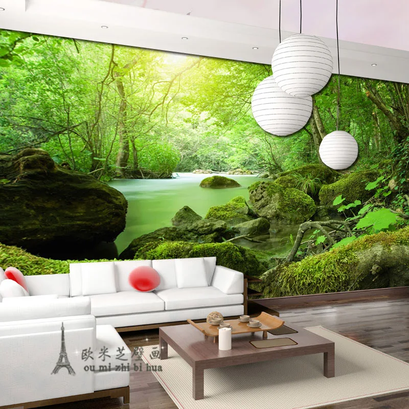 

beibehang papel de parede 3D fresh jungle bridge wallpaper bedroom living room TV wall sofa background large seamless mural