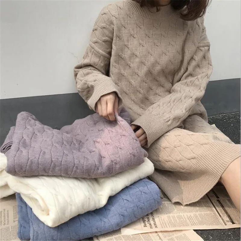 Winter Knitted Solid Sweater Dress 2018 Warm Bodycon Oversize Twist Basic Dress Long Sleeve All Match Dresses Vestido Z9137
Winter Knitted Solid Sweater Dress 2018 Warm Bodycon Oversize Twist Basic Dress Long Sleeve All Match Dresses Vestido Z9137