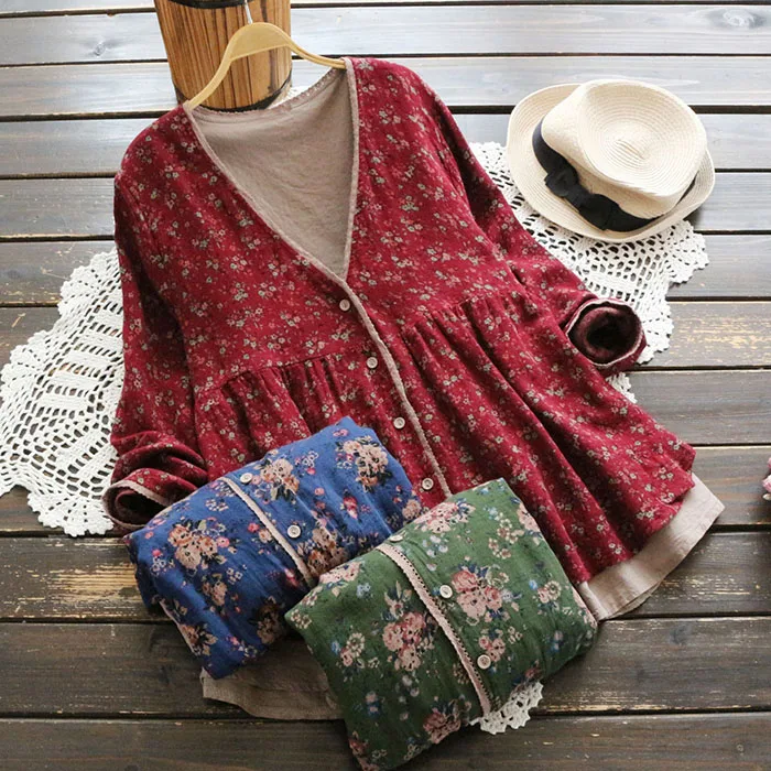 Vintage Janpan Mori Girl Floral Women Blouse Long Sleeve V Neck Loose Doll Shirt Tunic Cardigan Elegant Female Lace Linen Tops
Vintage Janpan Mori Girl Floral Women Blouse Long Sleeve V Neck Loose Doll Shirt Tunic Cardigan Elegant Female Lace Linen Tops